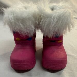⭐️ Pink Waterproof Kids' Boots with Faux Fur